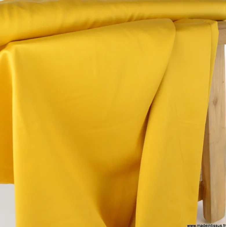 Tissu Satin de coton - jaune moutarde