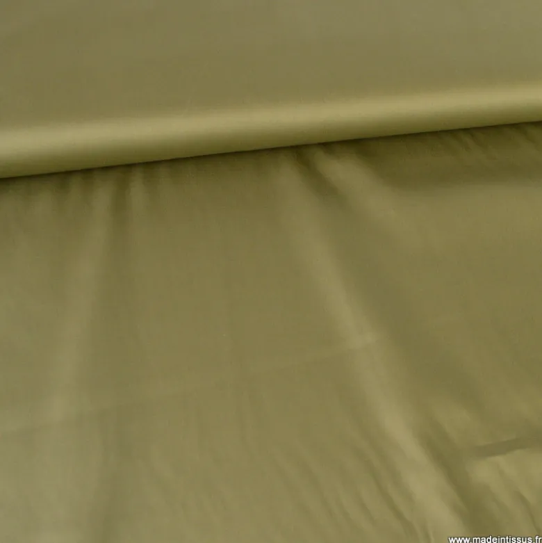 Tissu Satin de coton - kaki clair