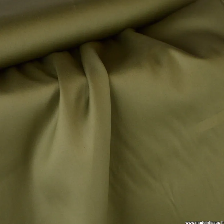 Tissu Satin de coton - kaki clair
