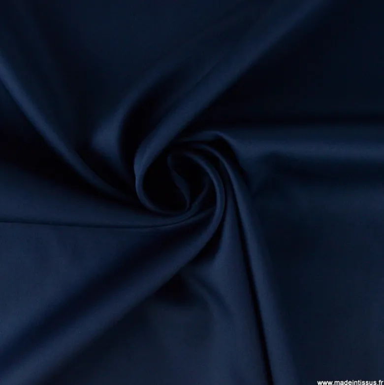 Tissu Satin de coton - marine