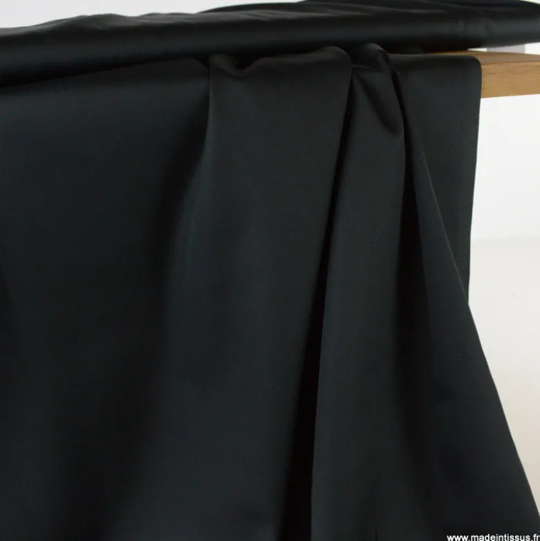 Tissu Satin de coton - Noir