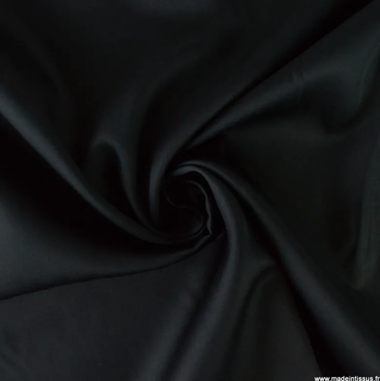 Tissu Satin de coton - Noir
