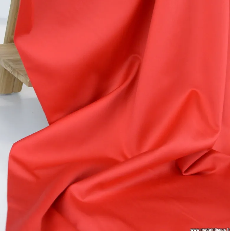 Tissu Satin de coton - Rouge