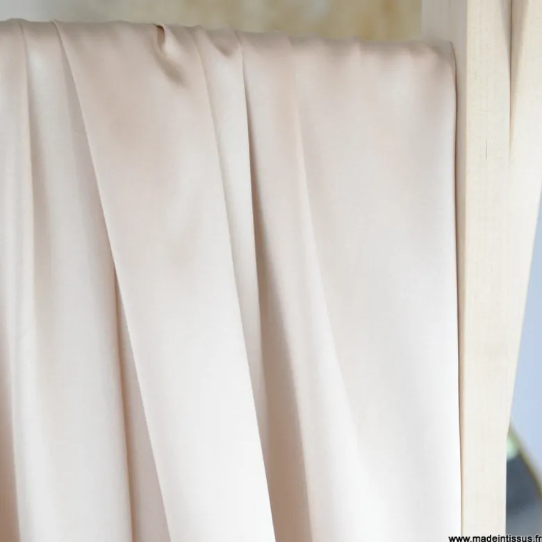 Tissu Satin de Soie - Nude