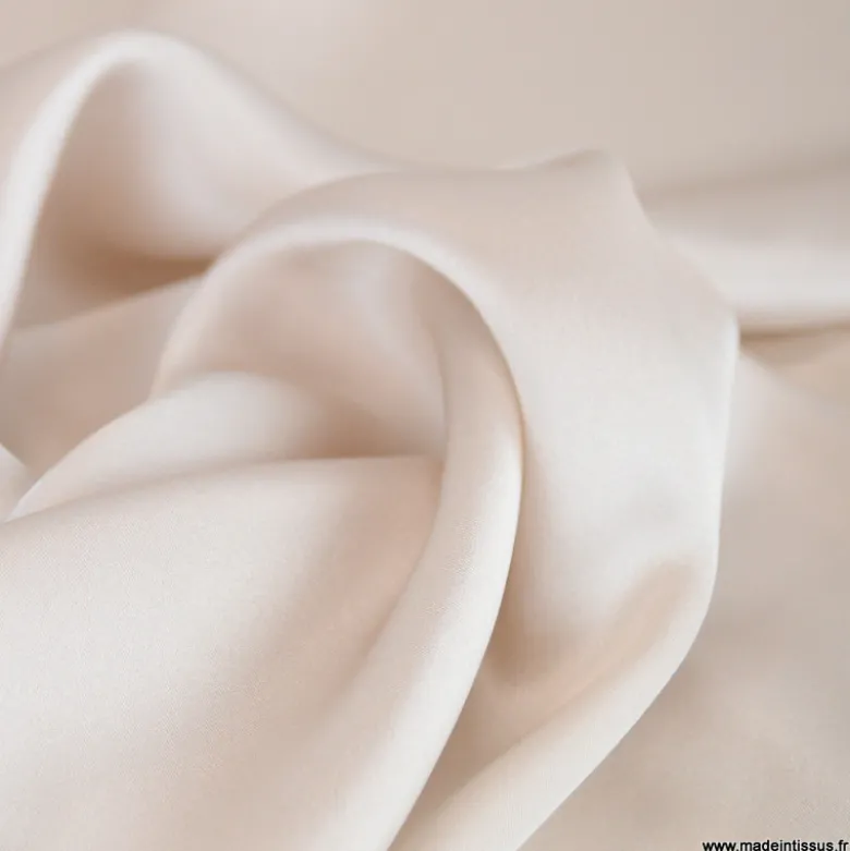 Tissu Satin de Soie - Nude