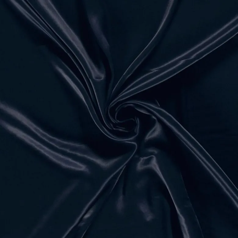 Tissu Satin de viscose lourd uni - Bleu marine