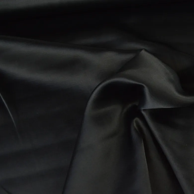 Tissu Satin de viscose lourd uni - Noir