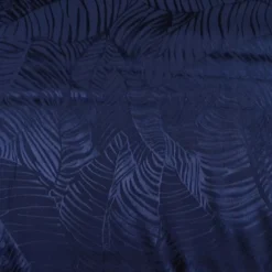 Tissu satin de viscose motif exotique fond bleu marine