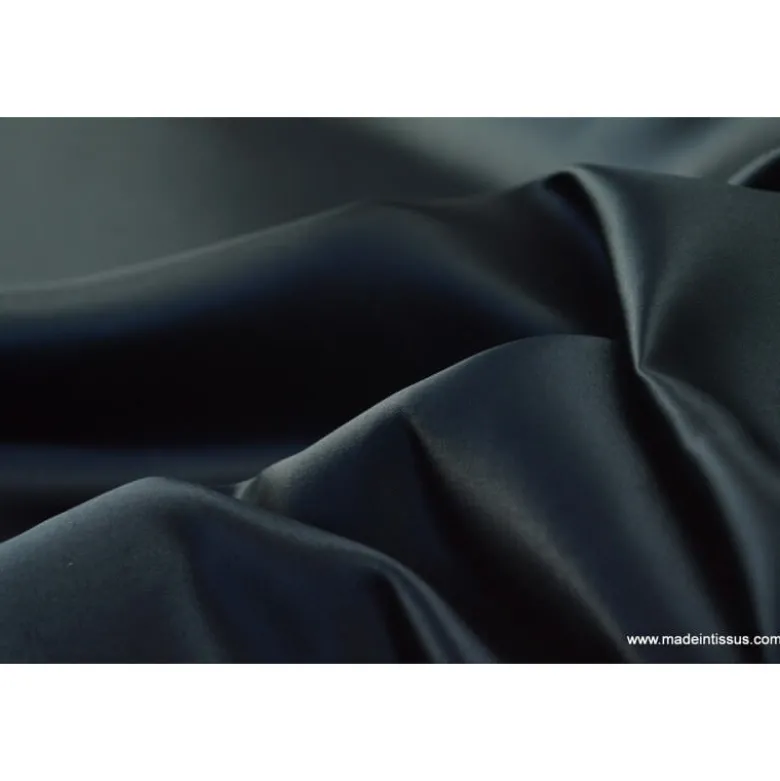 Tissu Satin duchesse polyester noir