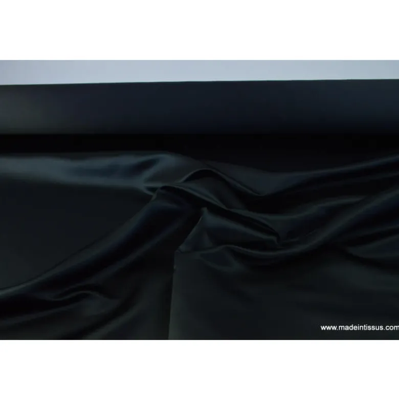 Tissu Satin duchesse polyester noir