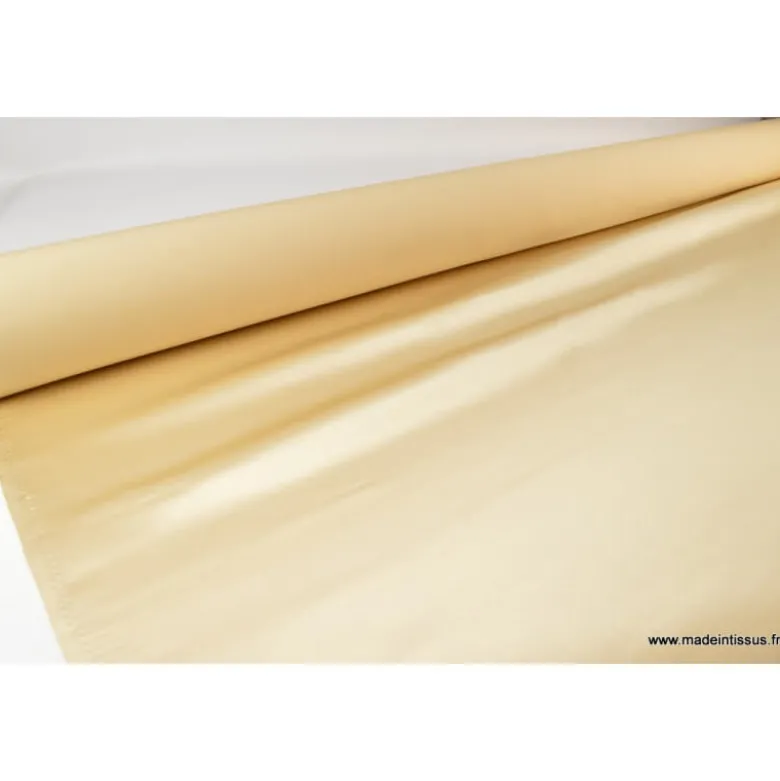 Tissu Satin duchesse polyester beige camel