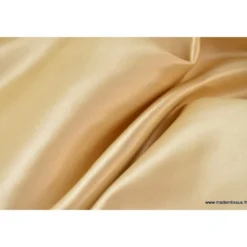 Tissu Satin duchesse polyester beige camel
