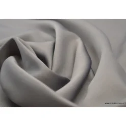 Tissu satin microfibre fluide uni gris