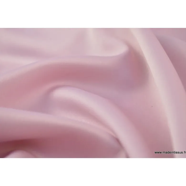 Tissu Satin microfibre fluide rose clair