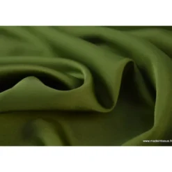 Tissu Satin microfibre fluide kaki