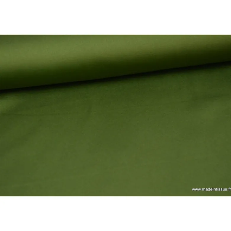 Tissu Satin microfibre fluide kaki