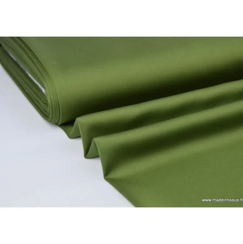 Tissu Satin microfibre fluide kaki