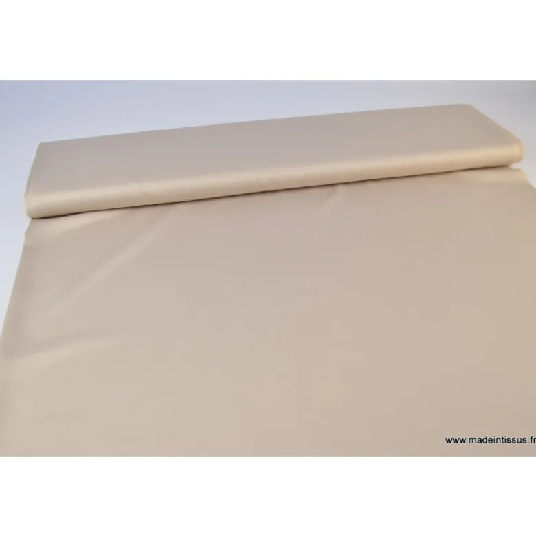 Tissu Satin microfibre fluide beige