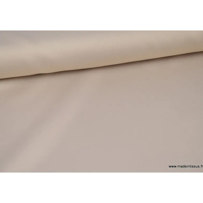 Tissu Satin microfibre fluide beige