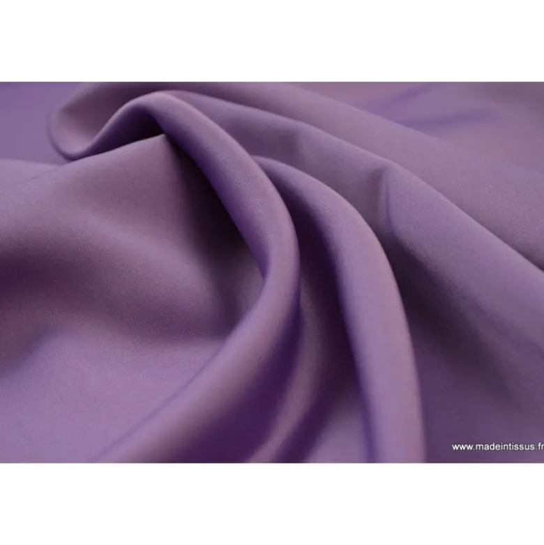 Tissu satin microfibre fluide uni parme