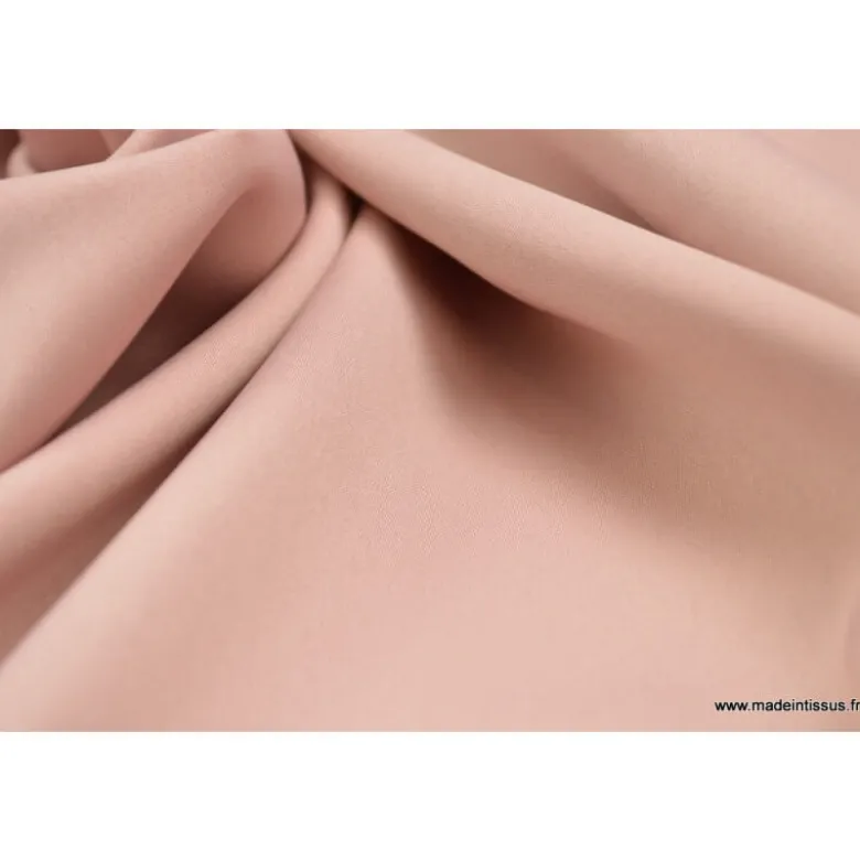 Tissu satin microfibre fluide uni vieux rose