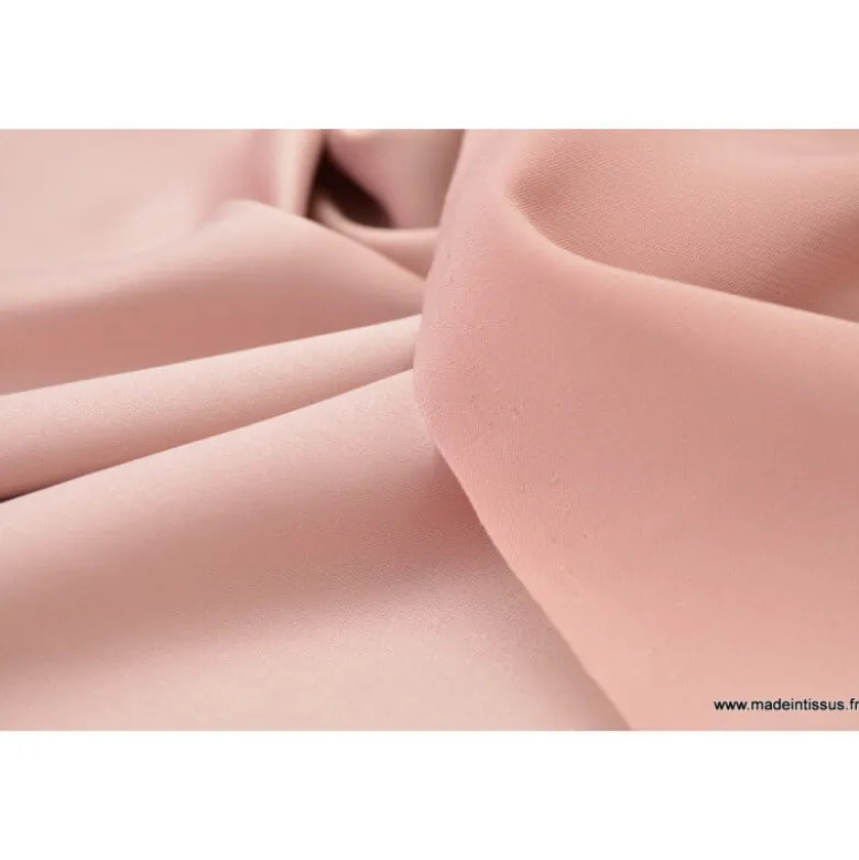 Tissu satin microfibre fluide uni vieux rose