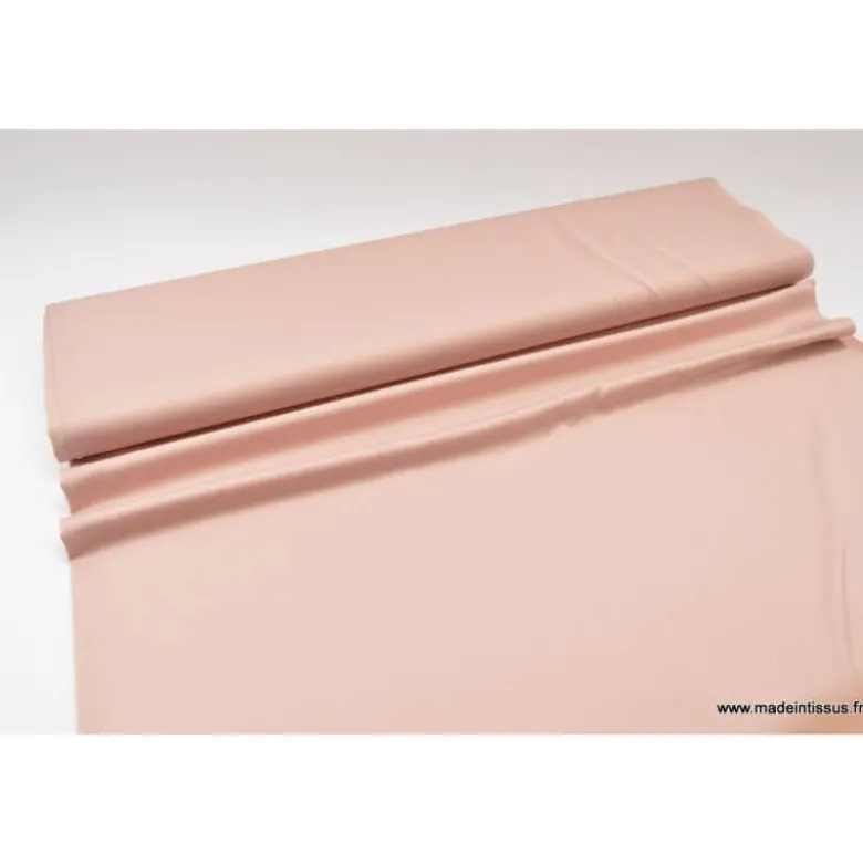 Tissu satin microfibre fluide uni vieux rose