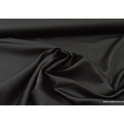Tissu satin microfibre fluide uni noir
