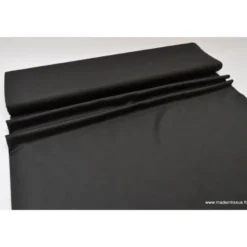 Tissu satin microfibre fluide uni noir