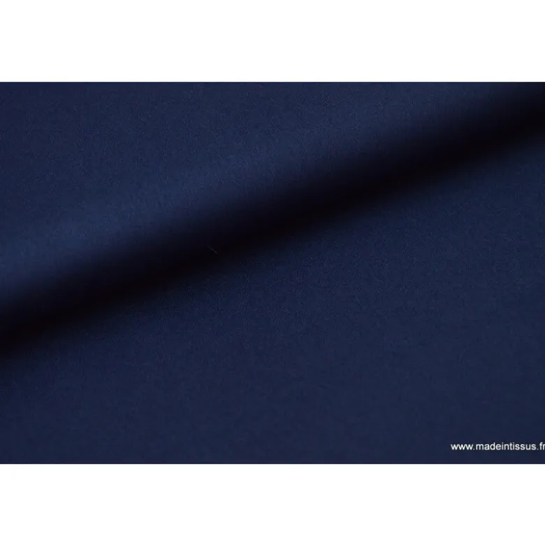 Tissu satin microfibre fluide uni marine