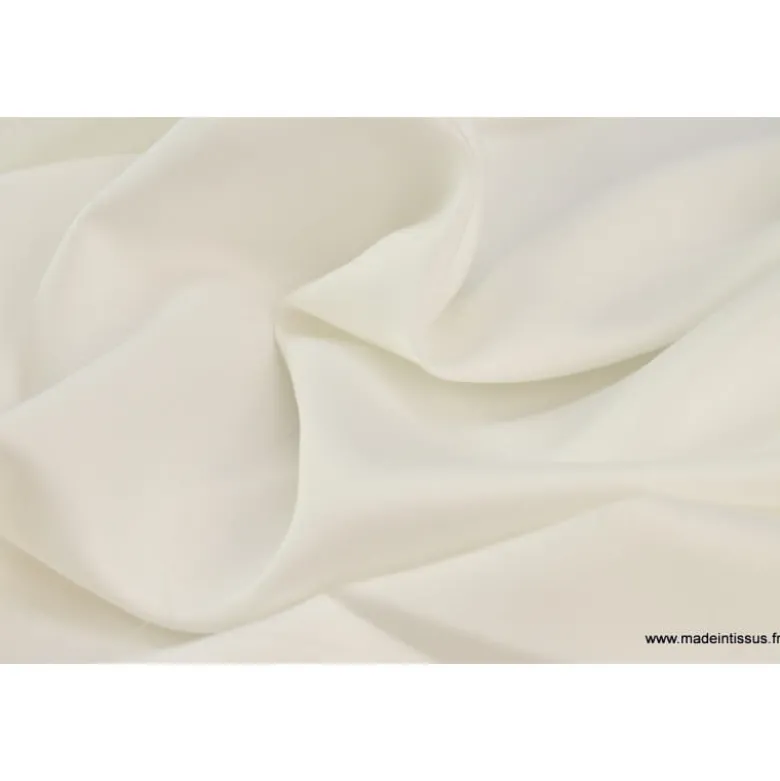 Tissu satin microfibre fluide uni naturel