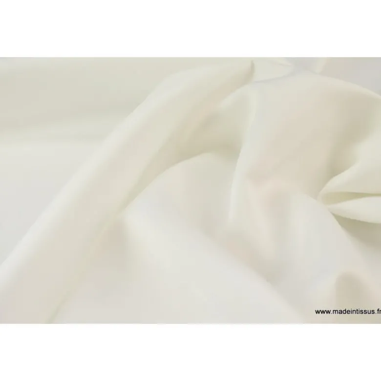 Tissu satin microfibre fluide uni naturel