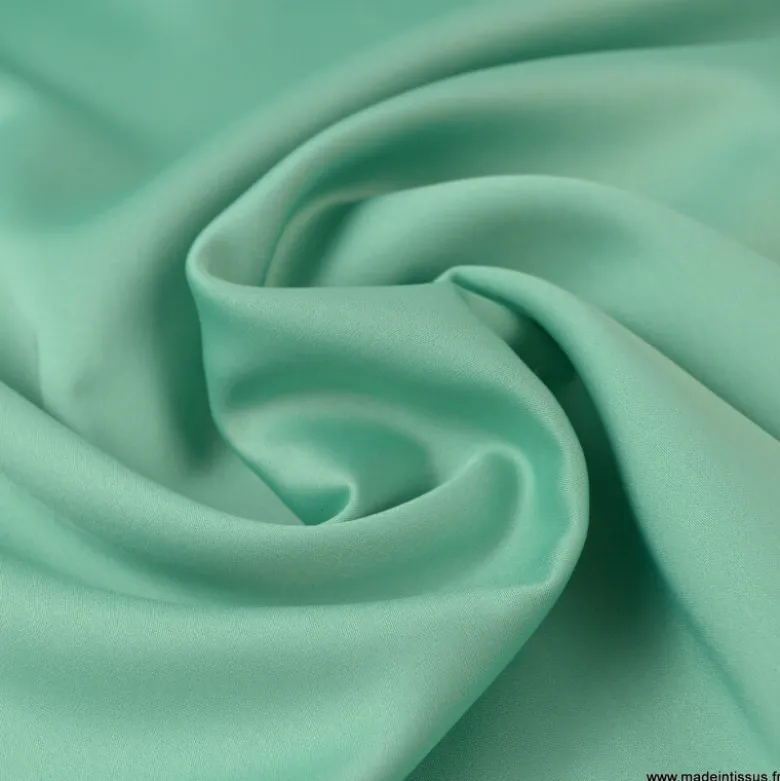 Tissu satin microfibre fluide uni Vert Emeraude
