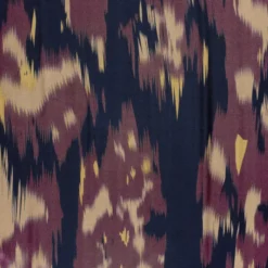 Tissu Satin motif style Ikat - Aubergine