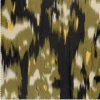 Tissu Satin motif style Ikat - Noir et vert