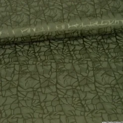 Tissu Satin rayé coloris kaki