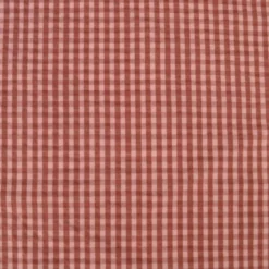 Tissu seersucker Eli Vichy petits carreaux - Cacao et rose Thé