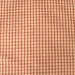 Tissu seersucker Eli Vichy petits carreaux - Cognac et pêche
