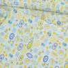 Tissu Seersucker Imprimé Riviera Gourmande Jaune et Bleu