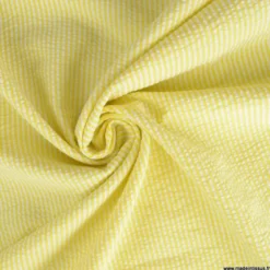 Tissu seersucker à rayures Jaune et blanc