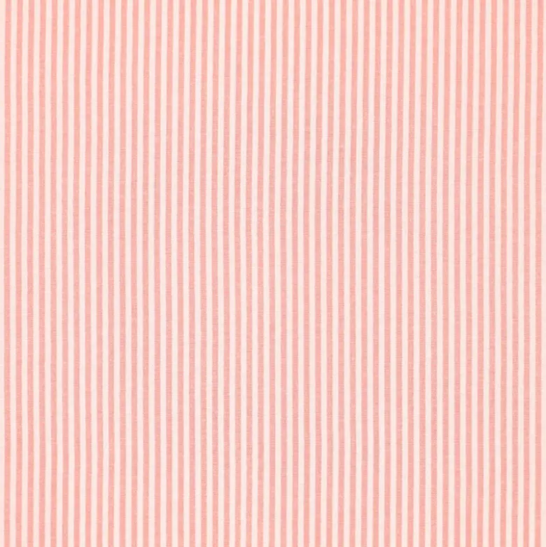 Tissu seersucker à rayures Rose clair et blanc