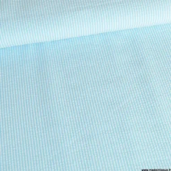 Tissu seersucker à rayures Turquoise et blanc