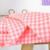 Tissu seersucker Vichy grands carreaux rose fluo