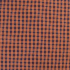 Tissu seersucker Vichy grands carreaux Caramel et Aubergine - OEKO TEX