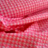 Tissu seersucker Vichy petits carreaux rose fluo