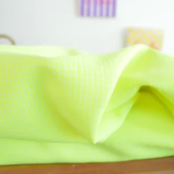 Tissu seersucker Vichy petits carreaux Jaune fluo