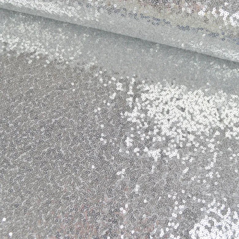 Tissu Sequin fin coloris Argent