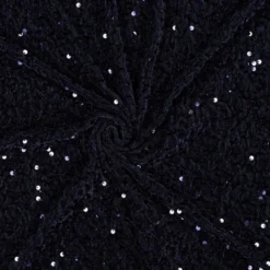 Tissu Sequin fin sur base velours - bleu marine