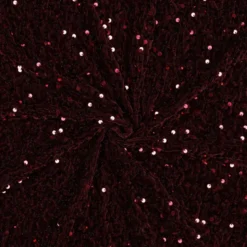 Tissu Sequin fin sur base velours - Bordeaux