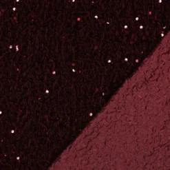 Tissu Sequin fin sur base velours - Bordeaux